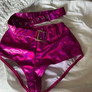 Dolls Kill Shiny Pink Shorts